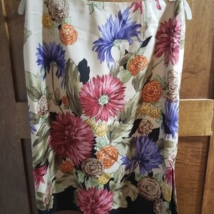 Talbots Floral Pencil Skirt Size 10